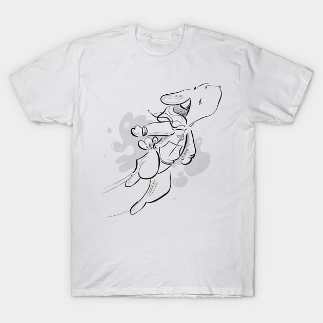 Happy Rabbit T-Shirt by Jason's Doodles